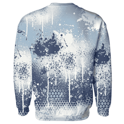 Mid Diffused Blue Grey 1s Sweatshirt Match 23 Painted Graffiti - NastyJamz