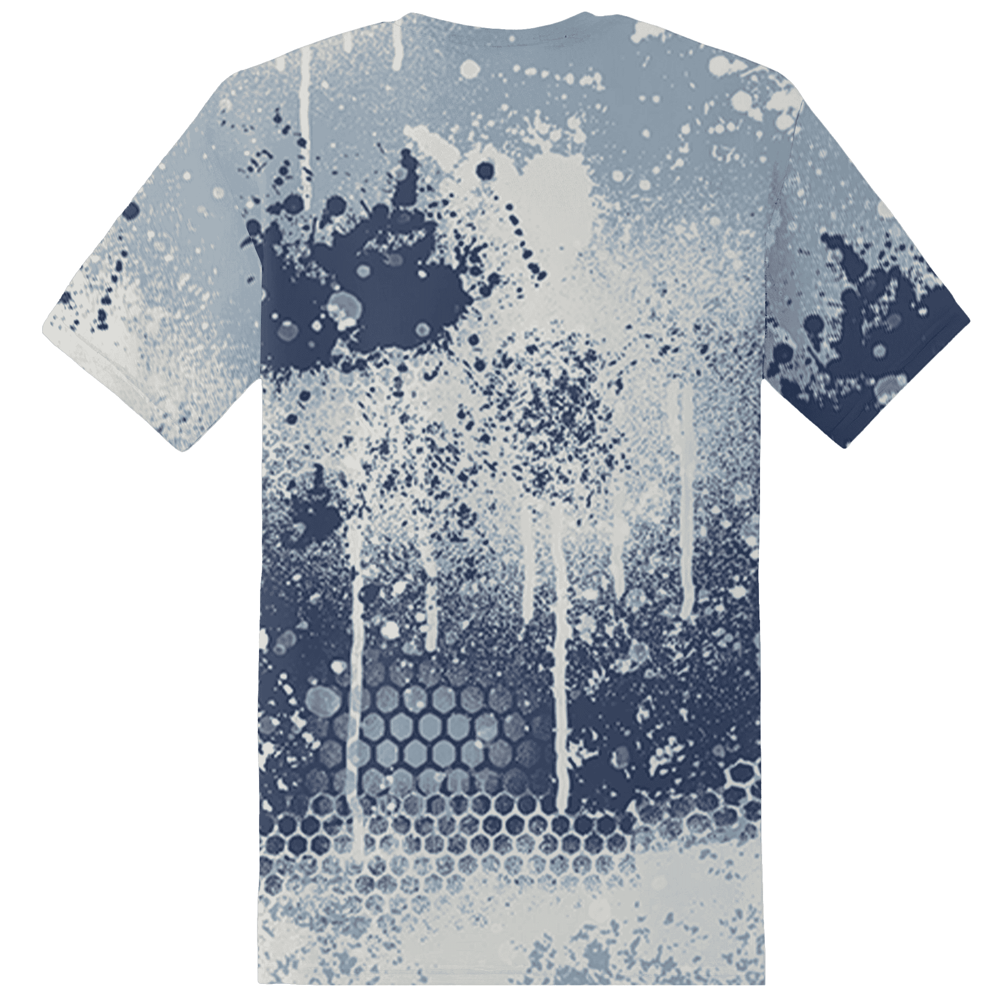 Mid Diffused Blue Grey 1s T Shirt Match 23 Painted Graffiti - NastyJamz
