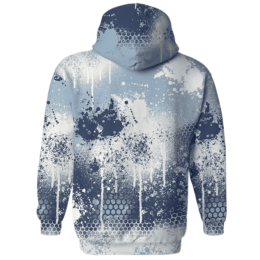 Mid Diffused Blue Grey 1s Hoodie Match 23 Painted Graffiti - NastyJamz