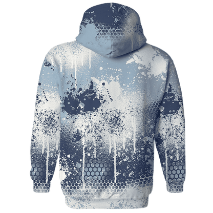 Mid Diffused Blue Grey 1s Hoodie Match 23 Painted Graffiti - NastyJamz
