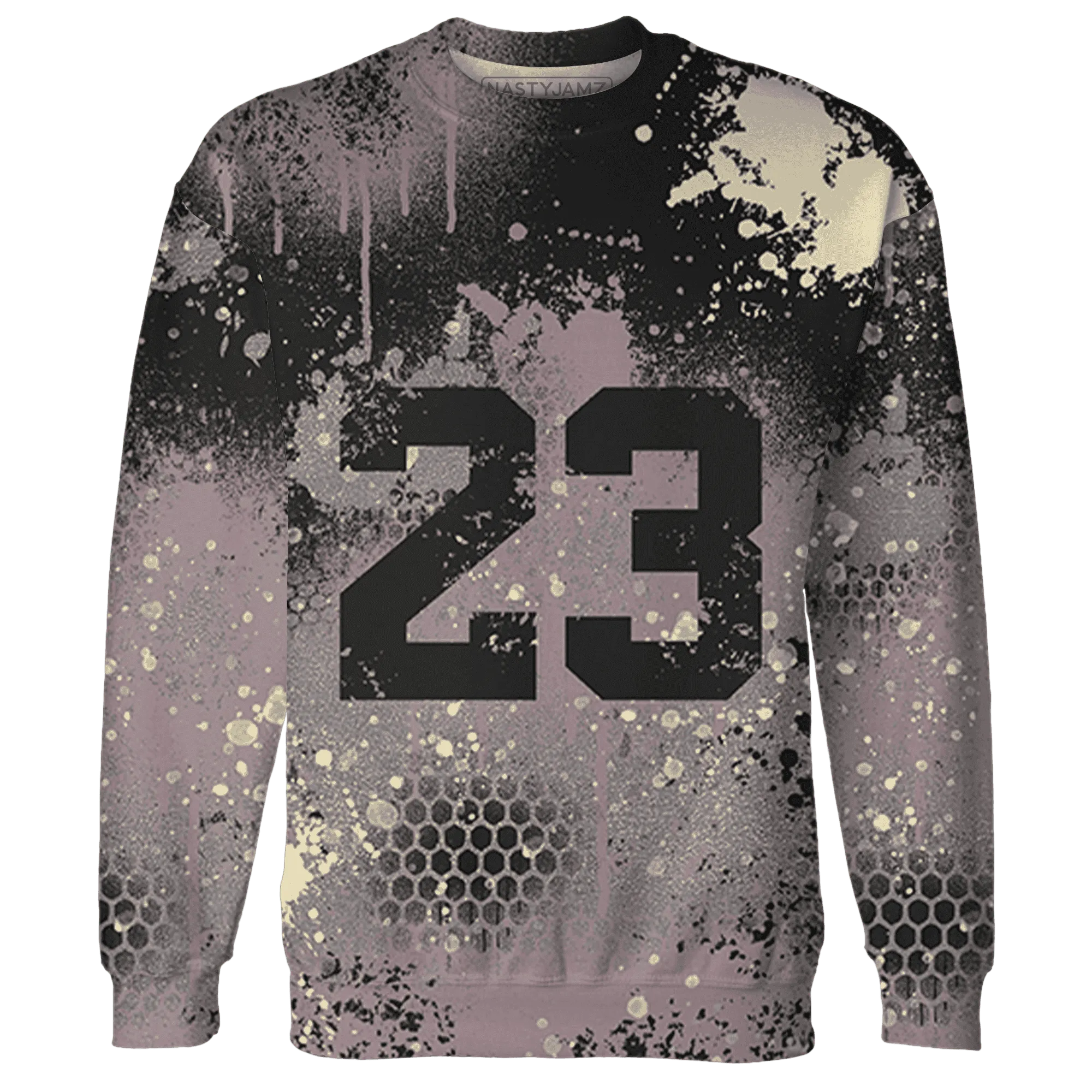 Black-Violet-Ore-3s-Sweatshirt-Match-23-Painted-Graffiti