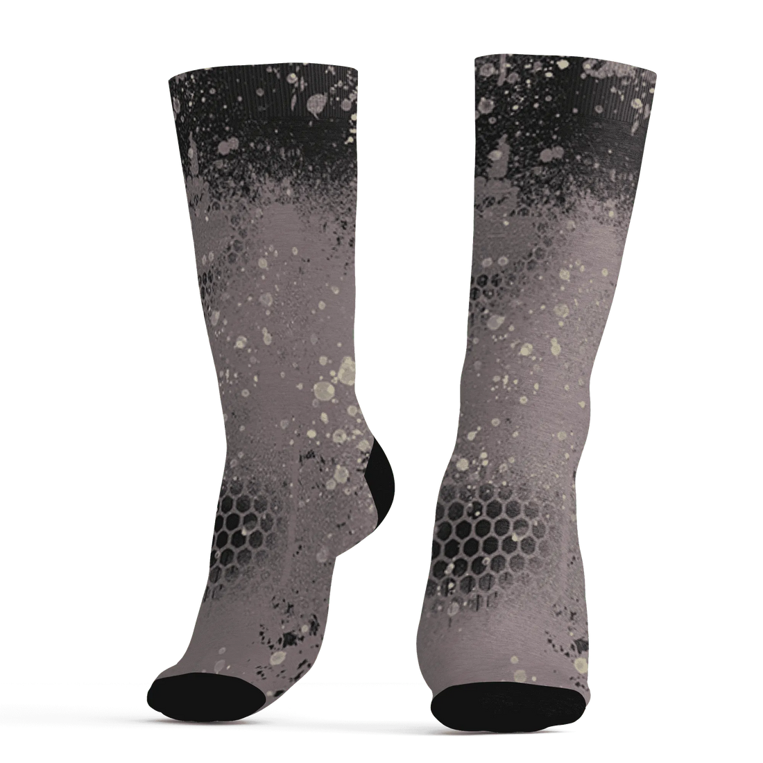 Black-Violet-Ore-3s-Socks-Match-23-Painted-Graffiti