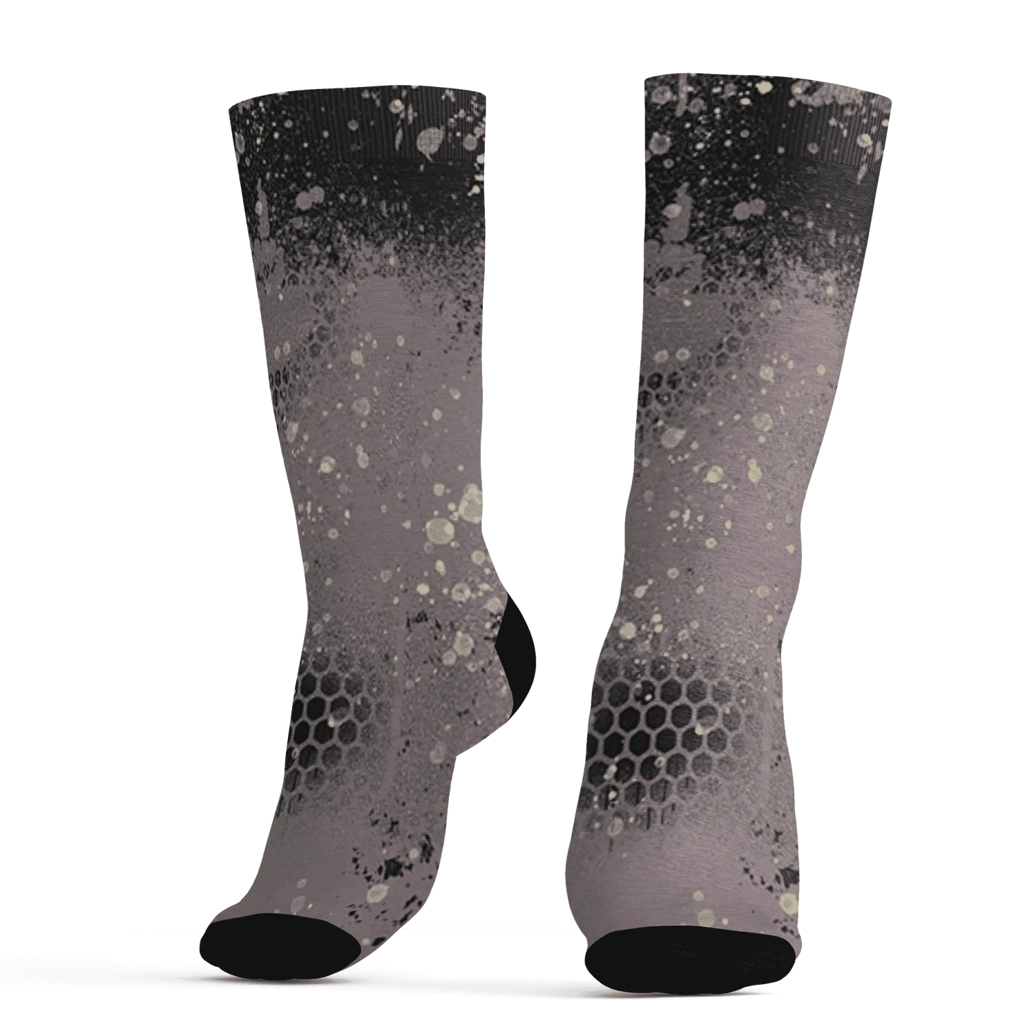 Black-Violet-Ore-3s-Socks-Match-23-Painted-Graffiti