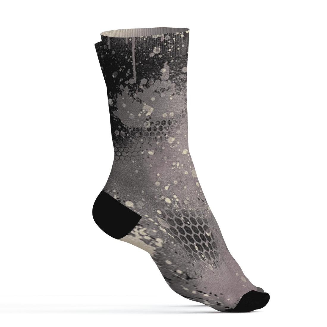 Black-Violet-Ore-3s-Socks-Match-23-Painted-Graffiti