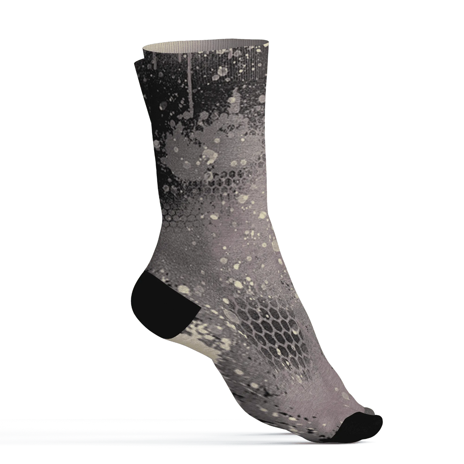 Black-Violet-Ore-3s-Socks-Match-23-Painted-Graffiti