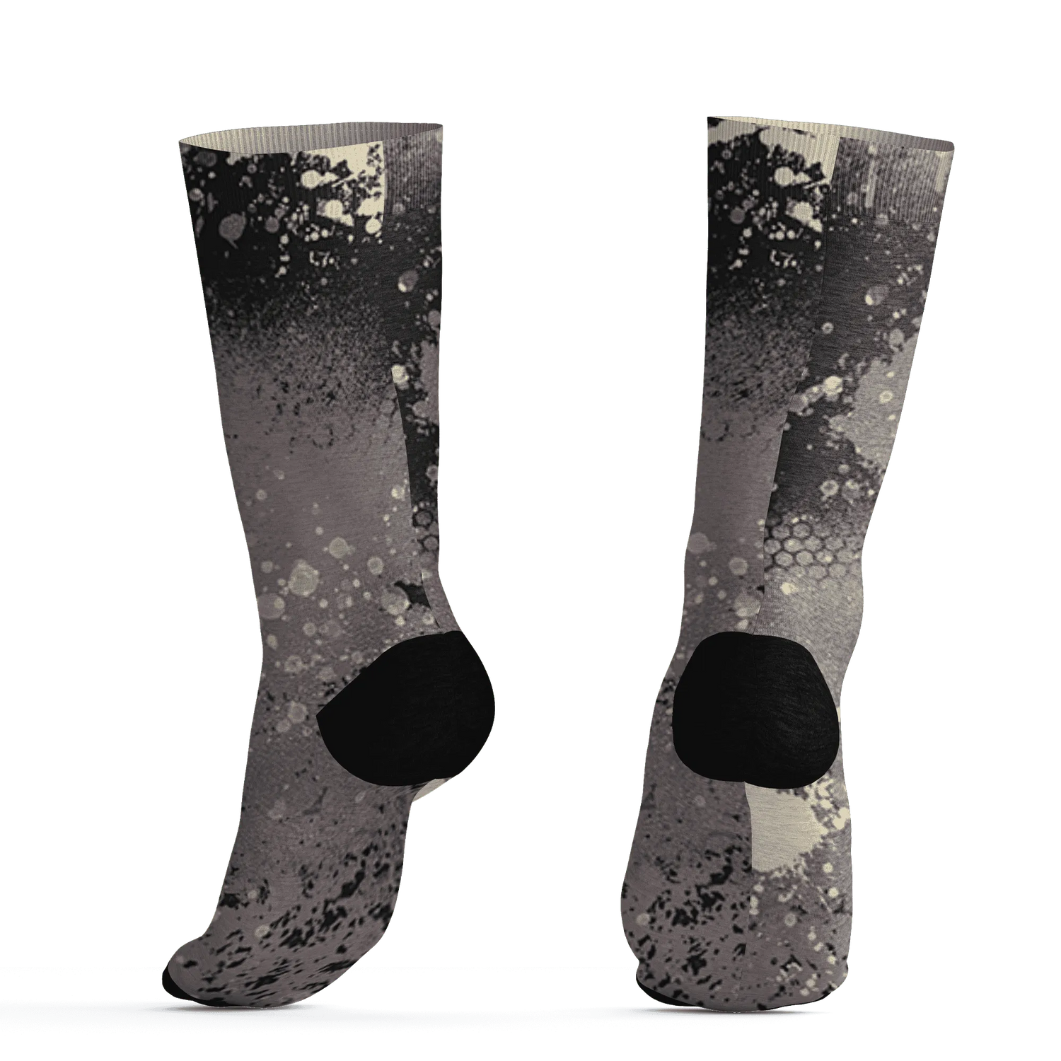Black-Violet-Ore-3s-Socks-Match-23-Painted-Graffiti