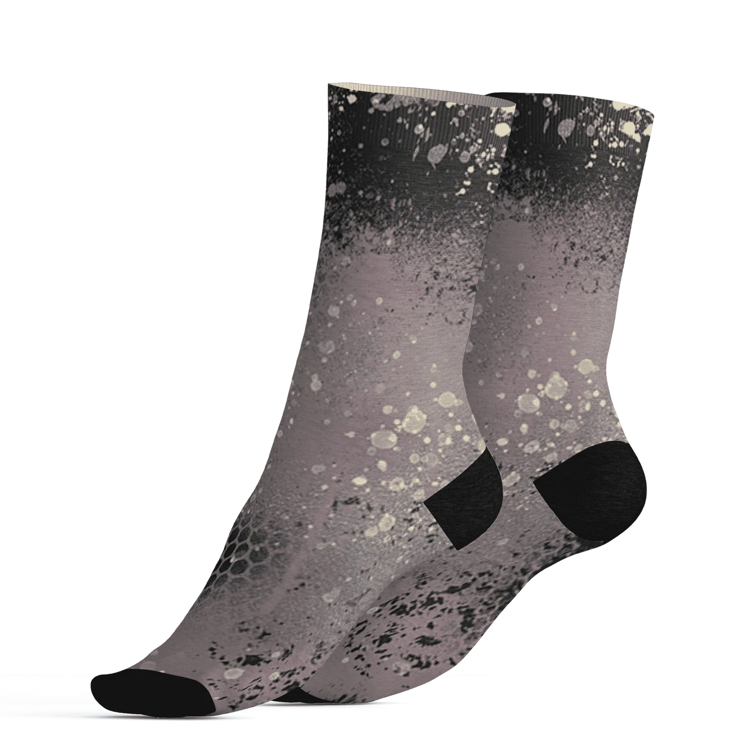 Black-Violet-Ore-3s-Socks-Match-23-Painted-Graffiti