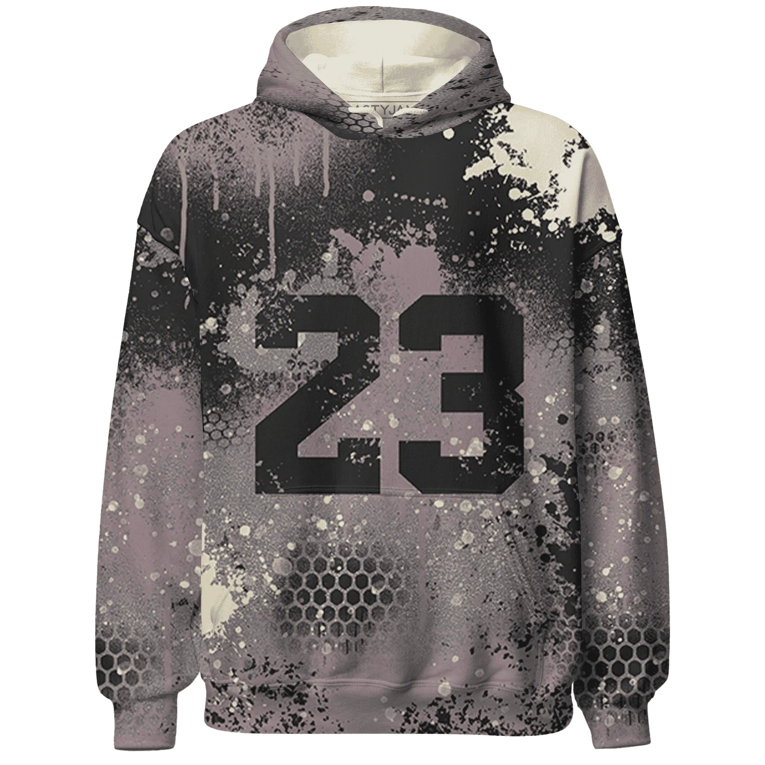Black-Violet-Ore-3s-Hoodie-Match-23-Painted-Graffiti
