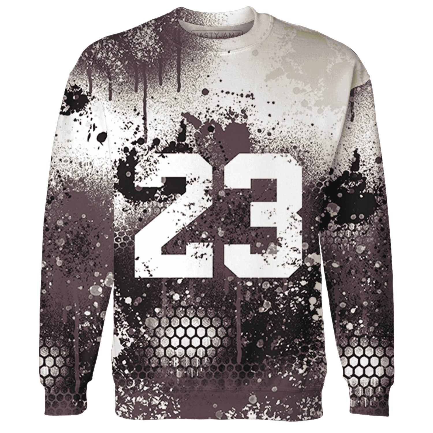 Burgundy-Crush-3s-Sweatshirt-Match-23-Painted-Graffiti