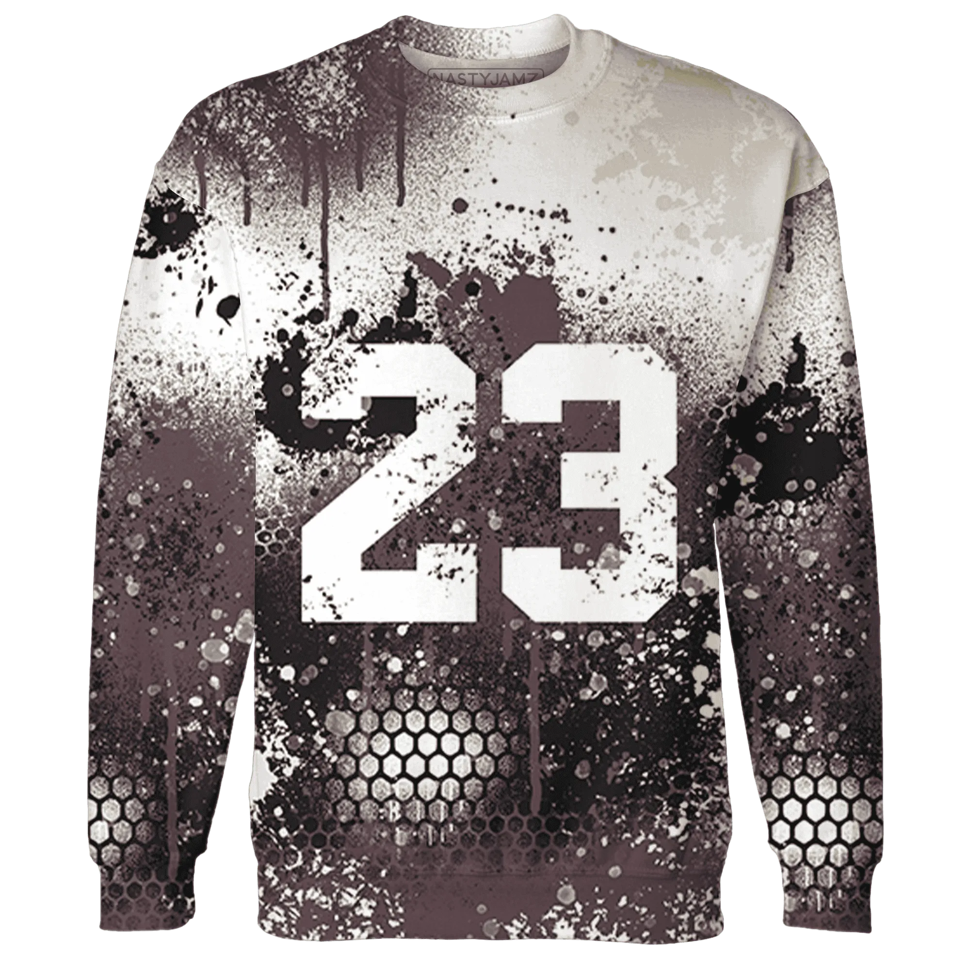 Burgundy-Crush-3s-Sweatshirt-Match-23-Painted-Graffiti