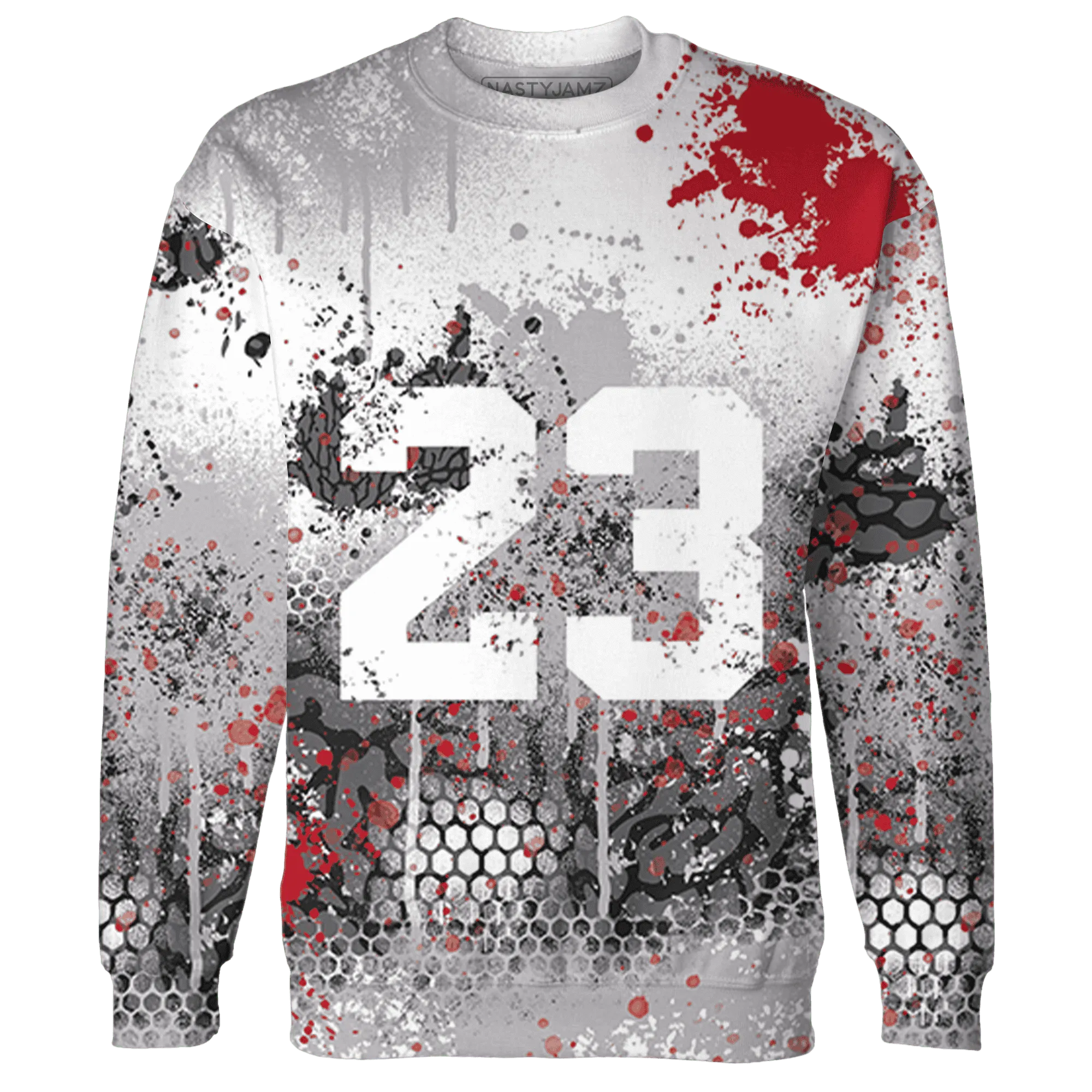 Cement-Grey-3s-Sweatshirt-Match-23-Painted-Graffiti