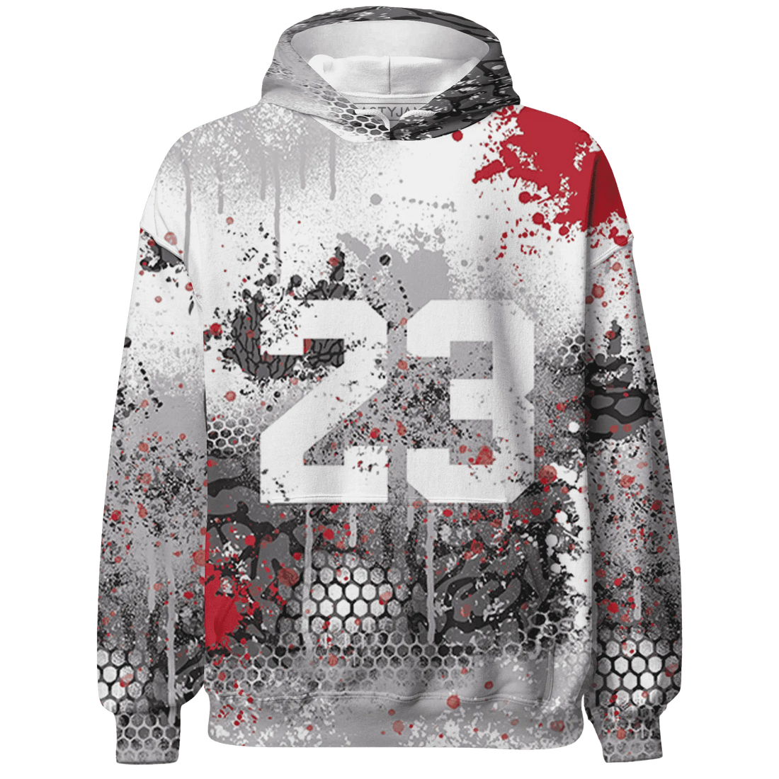 Cement-Grey-3s-Hoodie-Match-23-Painted-Graffiti