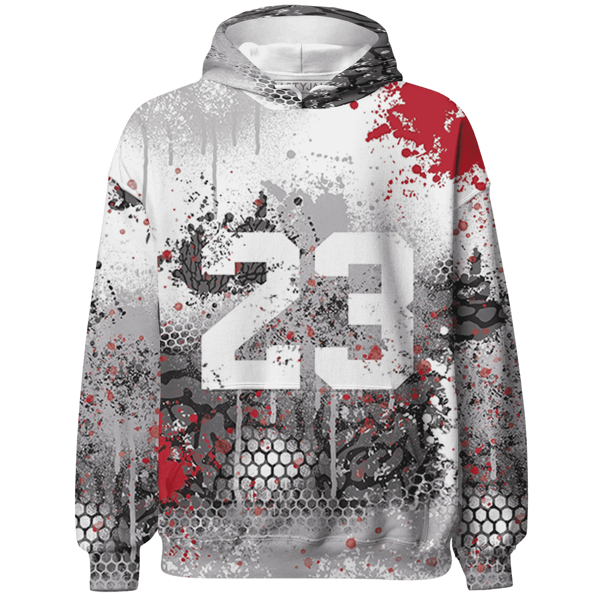 Cement-Grey-3s-Hoodie-Match-23-Painted-Graffiti