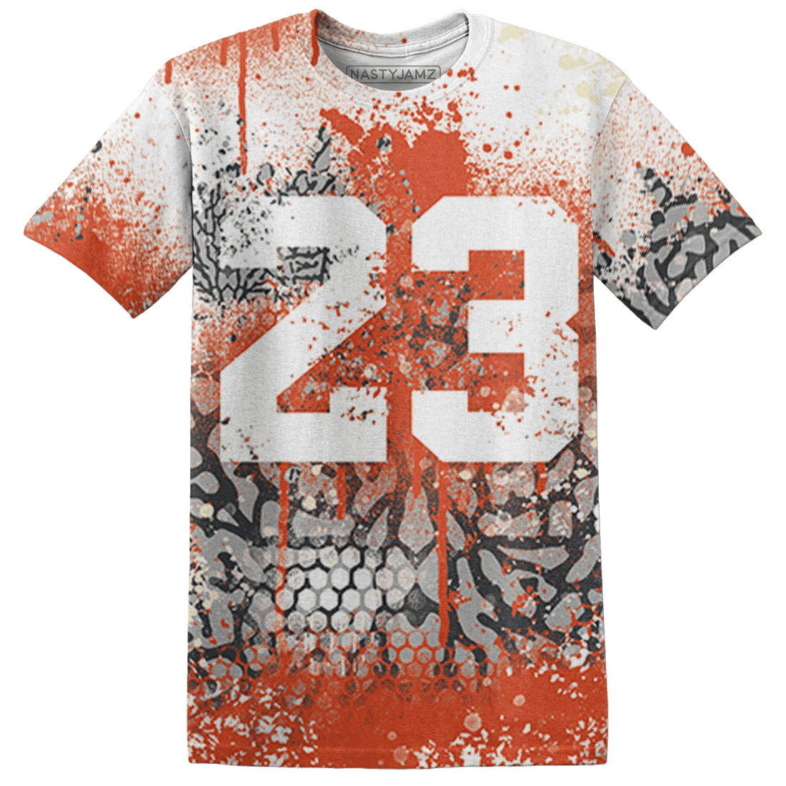 Georgia Peach 3s T Shirt Match 23 Painted Graffiti - NastyJamz