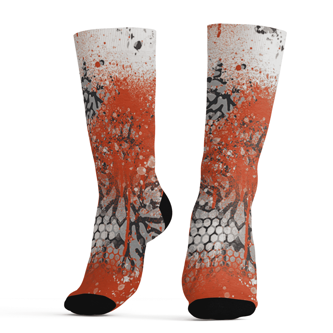 Georgia Peach 3s Socks Match 23 Painted Graffiti - NastyJamz