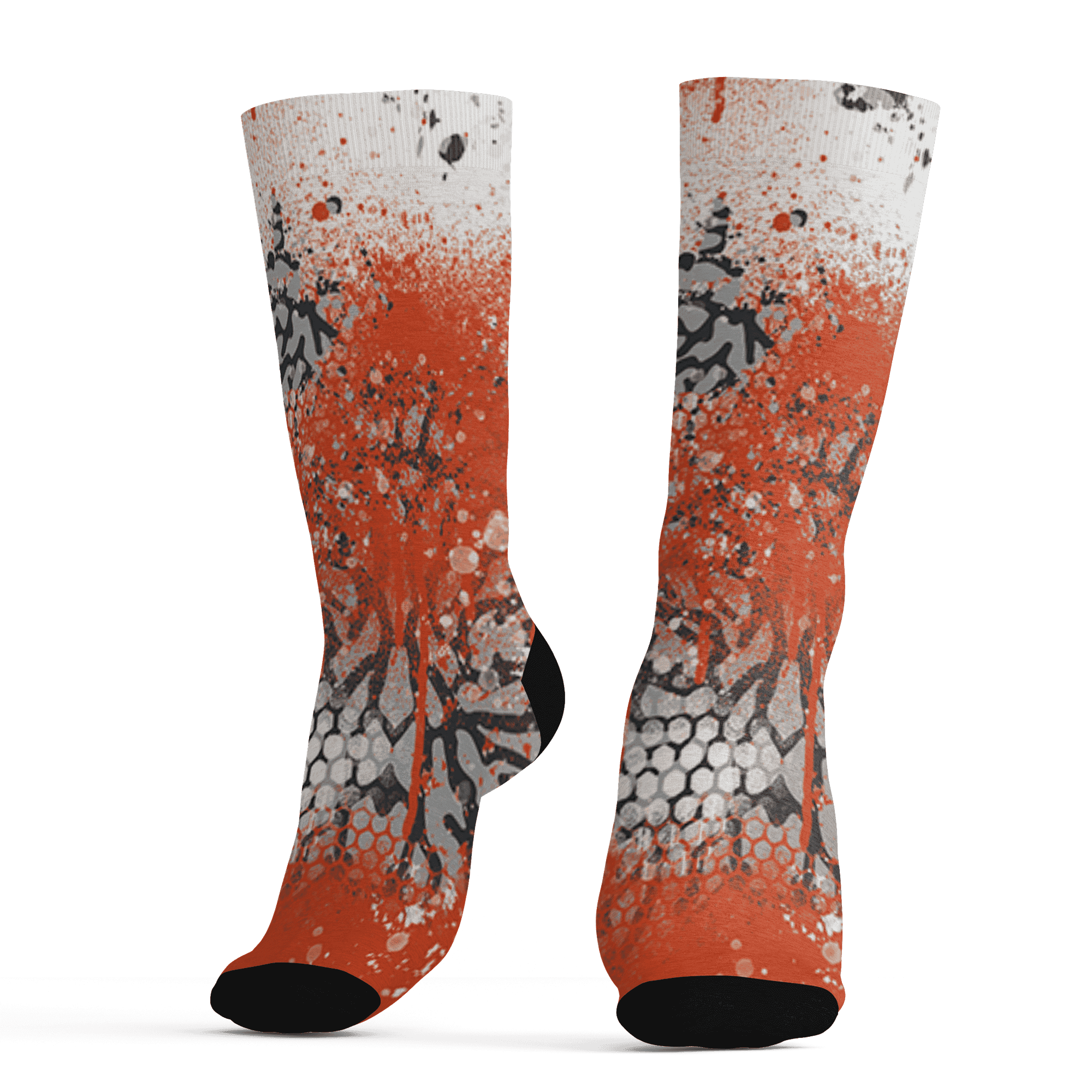 Georgia Peach 3s Socks Match 23 Painted Graffiti - NastyJamz