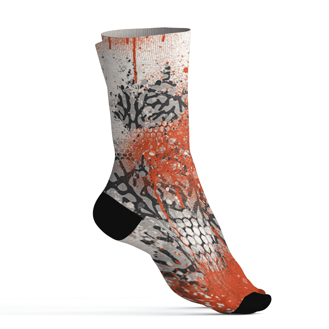 Georgia Peach 3s Socks Match 23 Painted Graffiti - NastyJamz