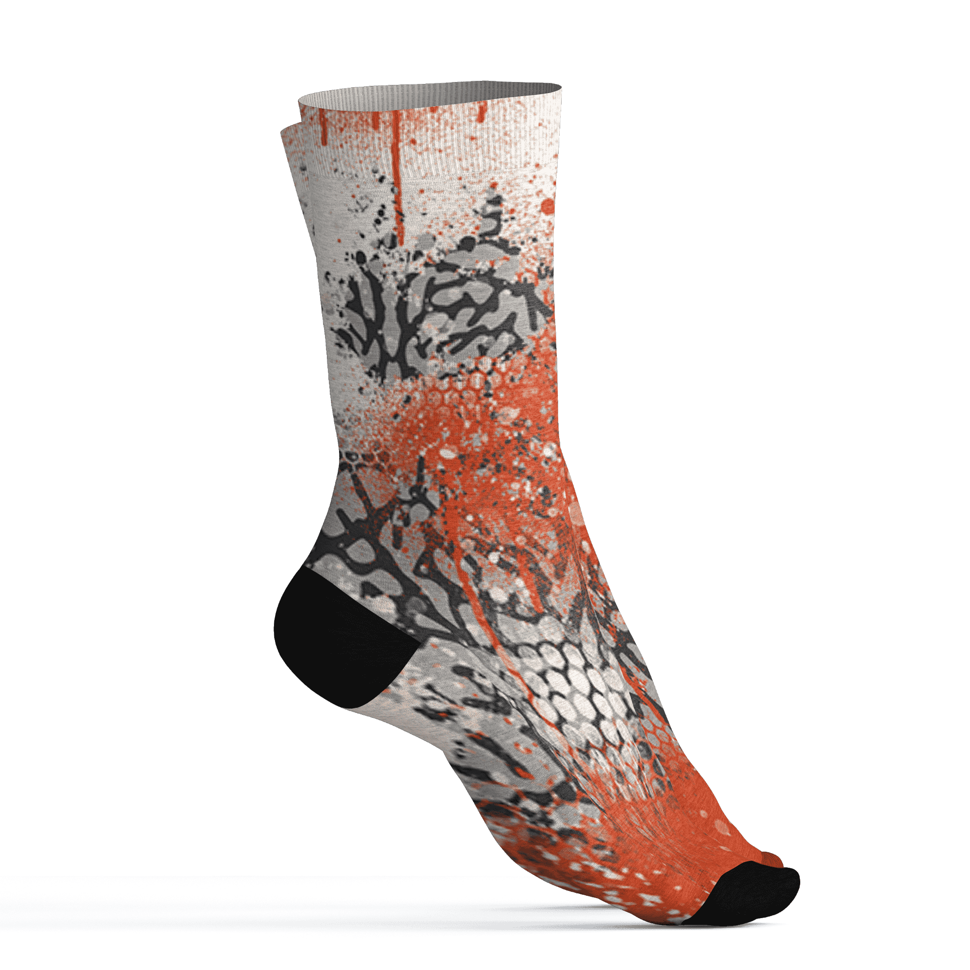 Georgia Peach 3s Socks Match 23 Painted Graffiti - NastyJamz