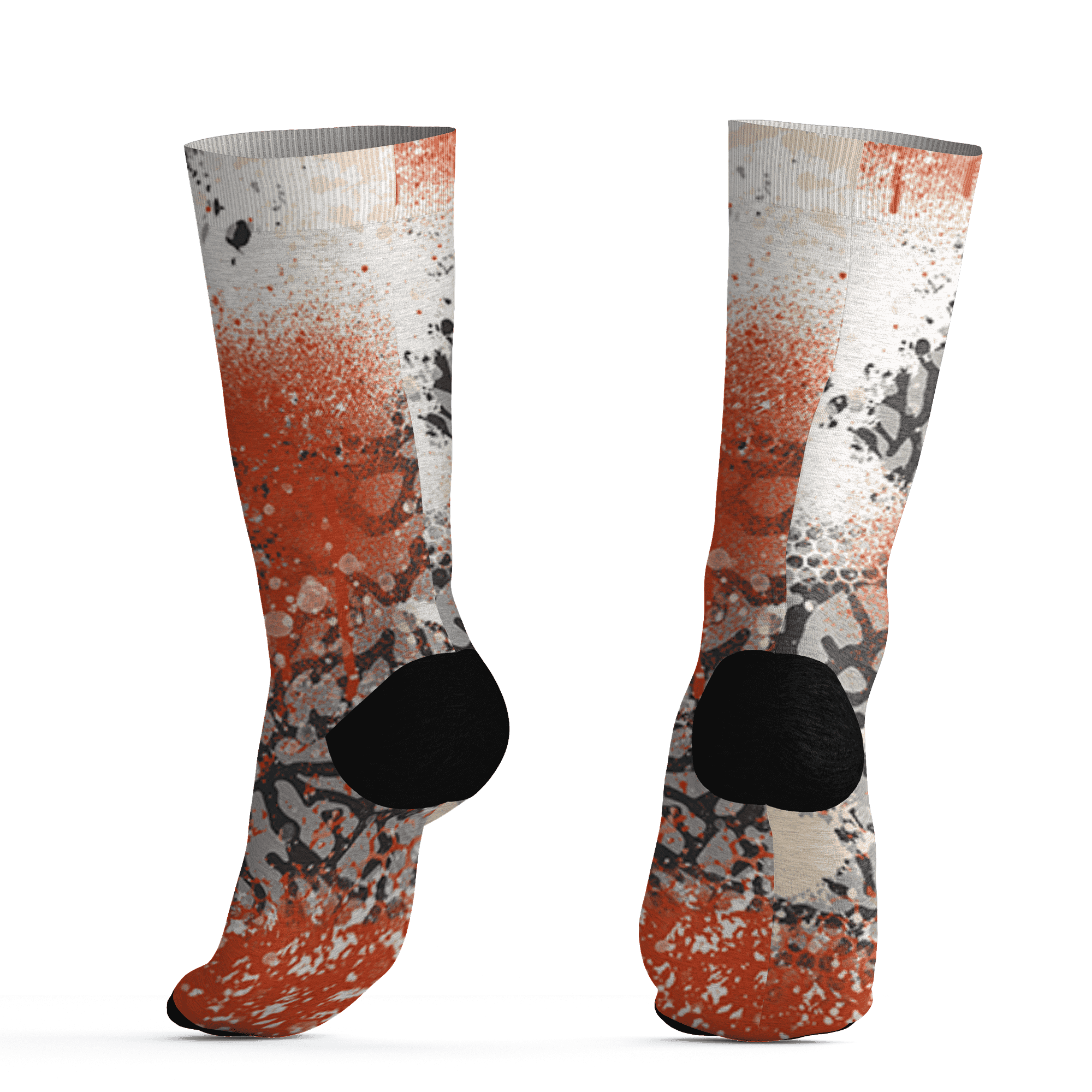 Georgia Peach 3s Socks Match 23 Painted Graffiti - NastyJamz