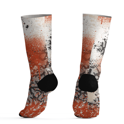 Georgia Peach 3s Socks Match 23 Painted Graffiti - NastyJamz