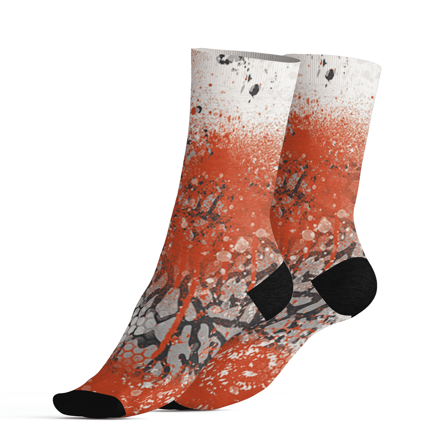 Georgia Peach 3s Socks Match 23 Painted Graffiti - NastyJamz