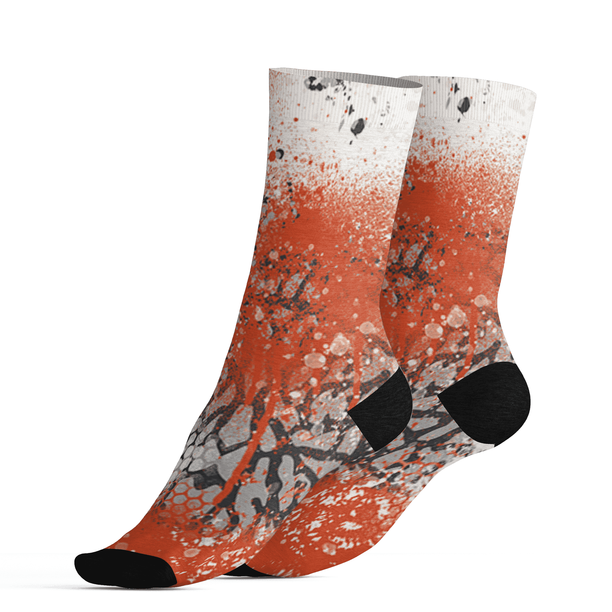 Georgia Peach 3s Socks Match 23 Painted Graffiti - NastyJamz