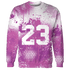 GS Hyper Violet 4s Sweatshirt Match 23 Painted Graffiti - NastyJamz
