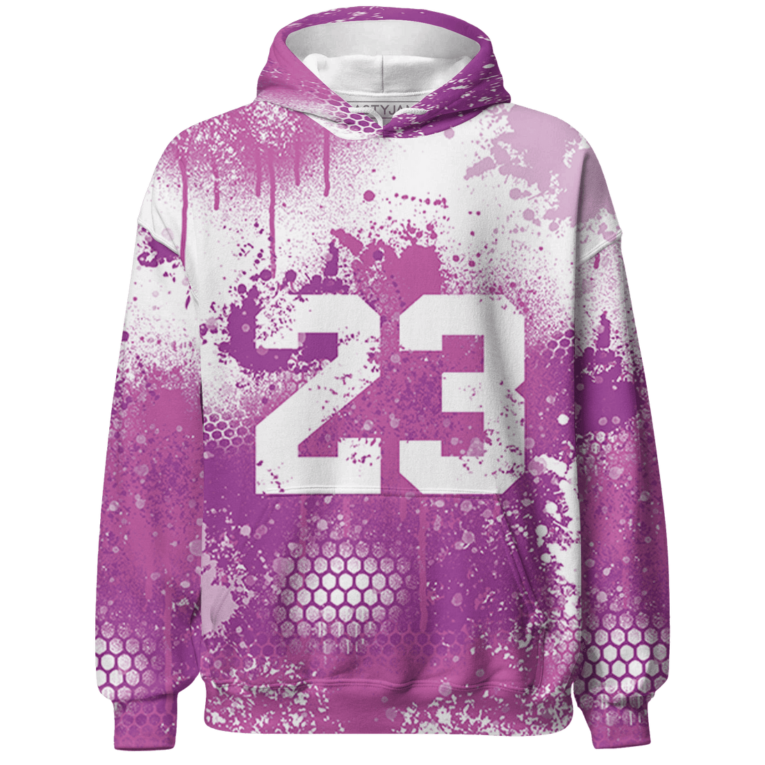 GS Hyper Violet 4s Hoodie Match 23 Painted Graffiti - NastyJamz