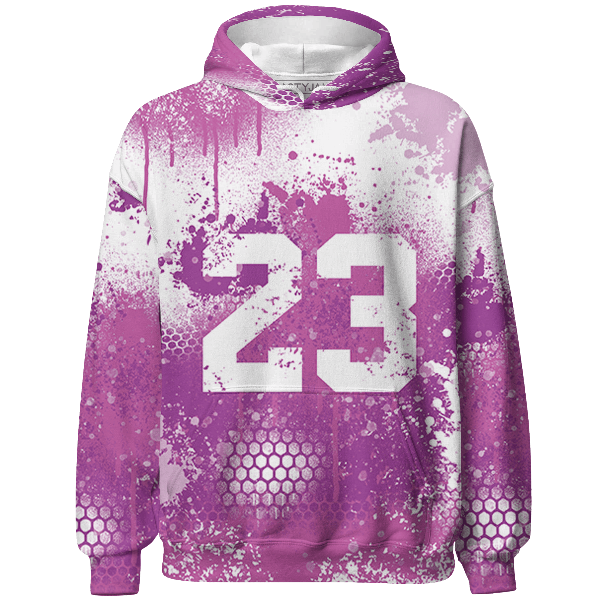 GS Hyper Violet 4s Hoodie Match 23 Painted Graffiti - NastyJamz