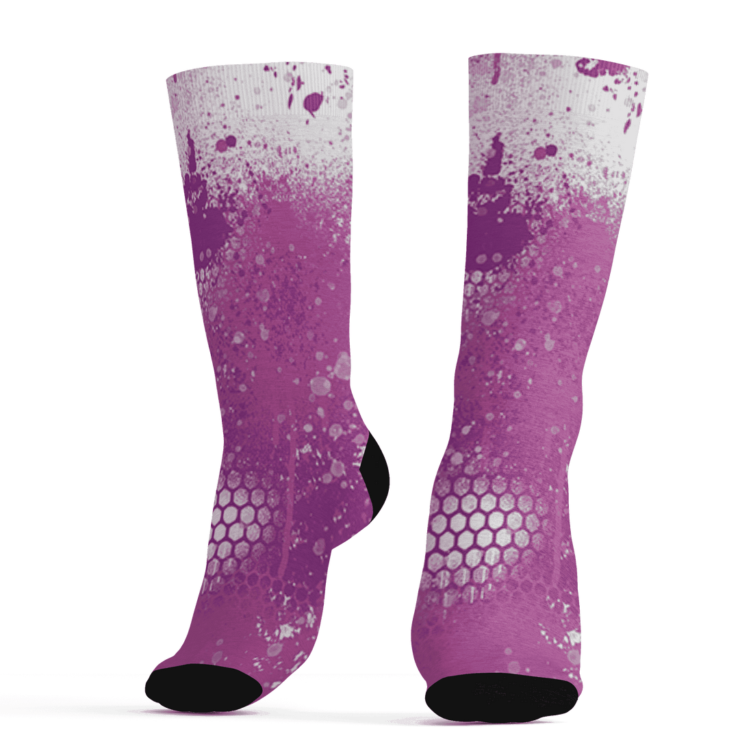 GS Hyper Violet 4s Socks Match 23 Painted Graffiti - NastyJamz