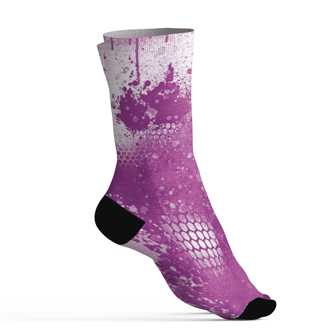 GS Hyper Violet 4s Socks Match 23 Painted Graffiti - NastyJamz