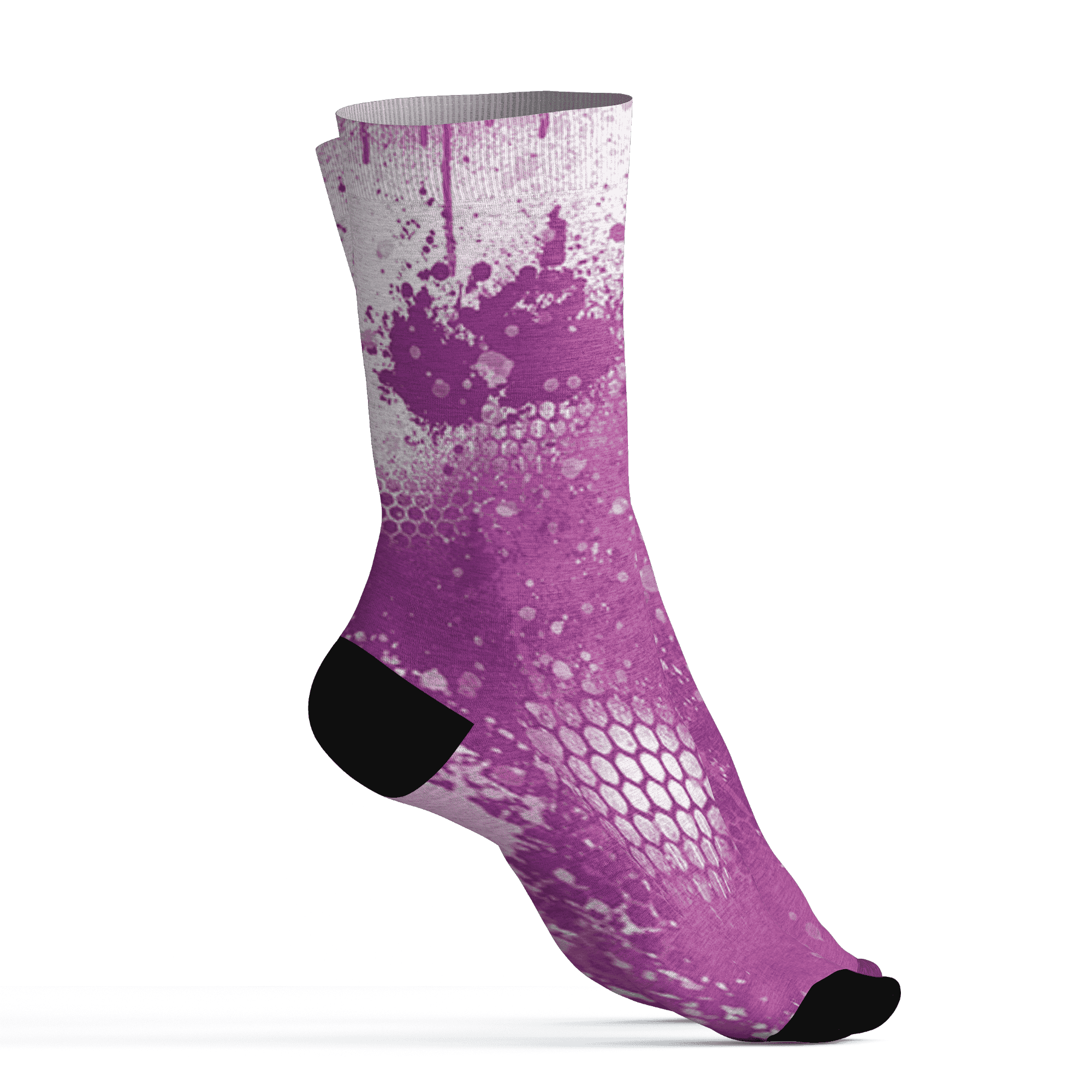 GS Hyper Violet 4s Socks Match 23 Painted Graffiti - NastyJamz