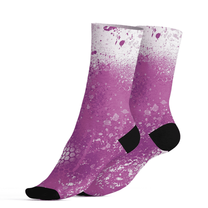 GS Hyper Violet 4s Socks Match 23 Painted Graffiti - NastyJamz
