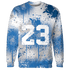 Industrial Blue 4s Hoodie Match 23 Painted Graffiti - NastyJamz