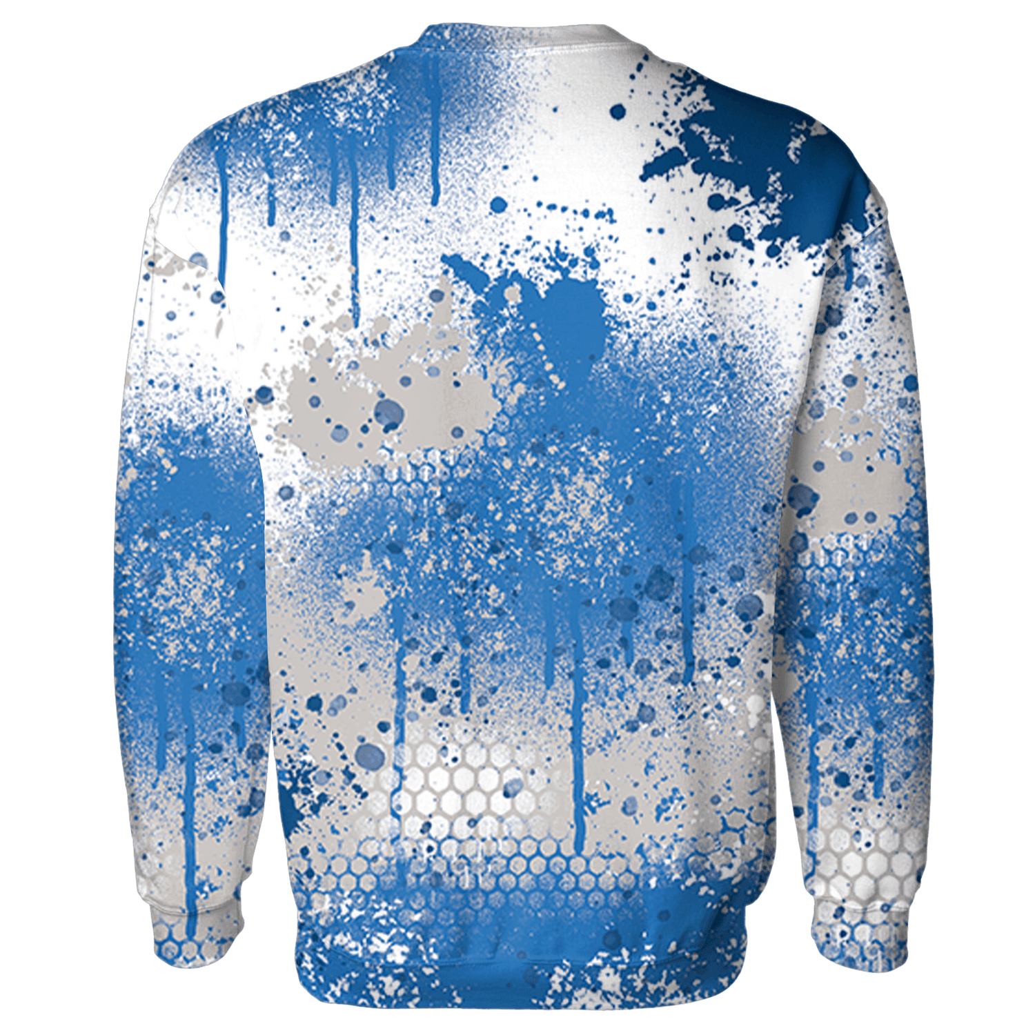 Industrial Blue 4s Hoodie Match 23 Painted Graffiti - NastyJamz