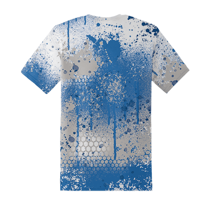 Industrial Blue 4s T Shirt Match 23 Painted Graffiti - NastyJamz