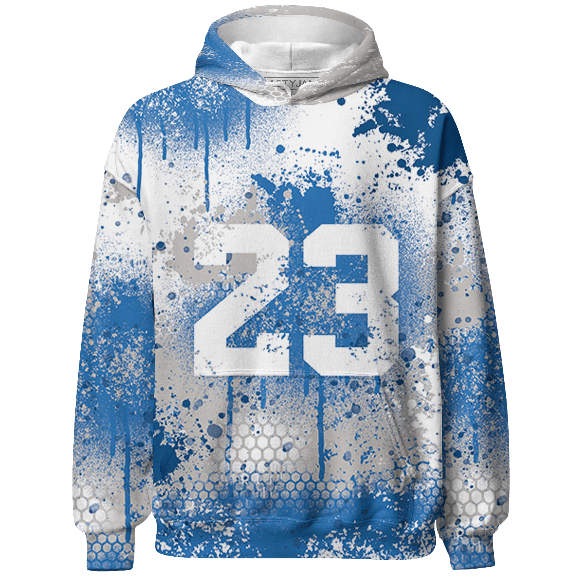 Industrial Blue 4s Sweatshirt Match 23 Painted Graffiti - NastyJamz