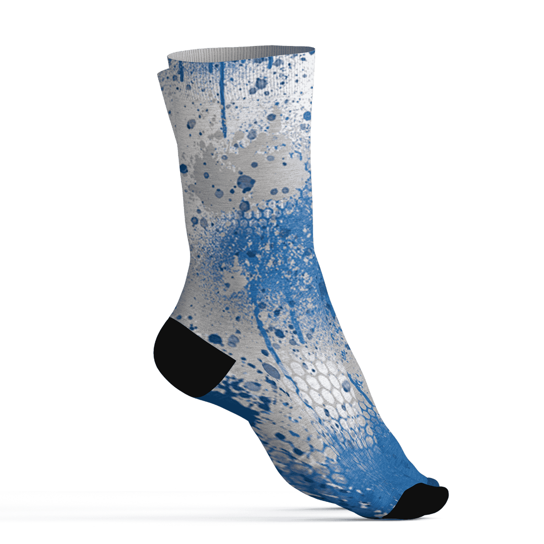 Industrial Blue 4s Socks Match 23 Painted Graffiti - NastyJamz