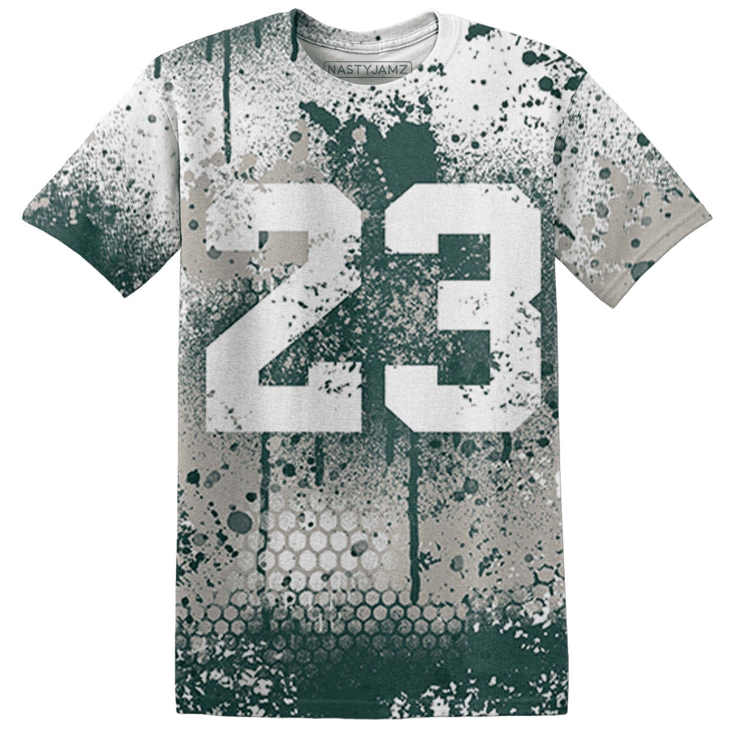 Oxidized Green 4s T Shirt Match 23 Painted Graffiti - NastyJamz