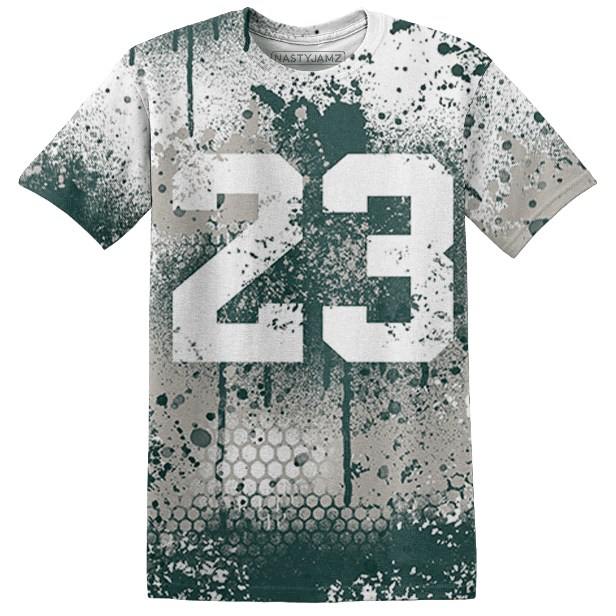 Oxidized Green 4s T Shirt Match 23 Painted Graffiti - NastyJamz