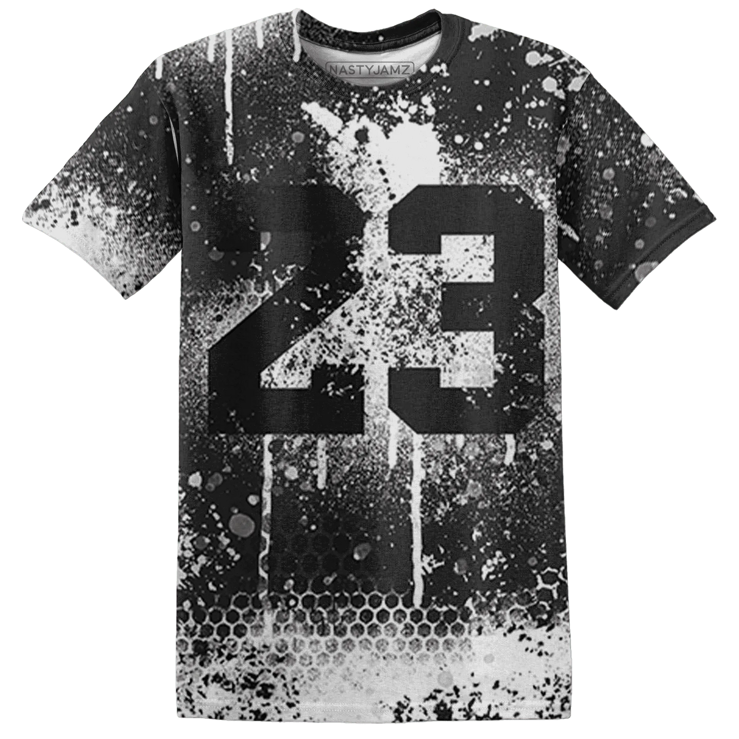 White-Thunder-4s-T-Shirt-Match-23-Painted-Graffiti