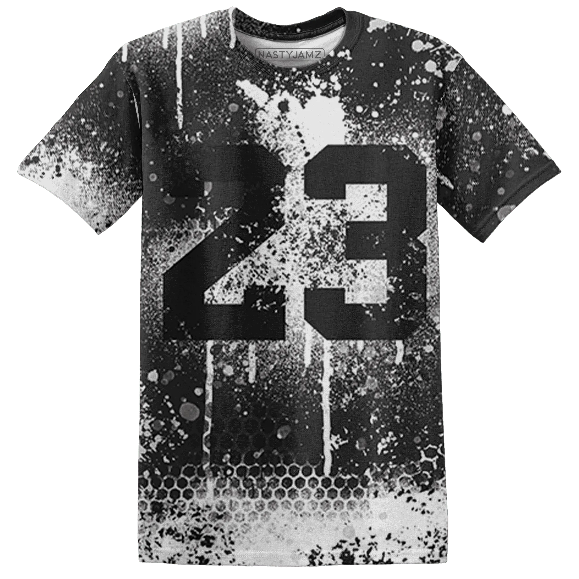 White-Thunder-4s-T-Shirt-Match-23-Painted-Graffiti