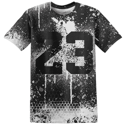 White-Thunder-4s-T-Shirt-Match-23-Painted-Graffiti