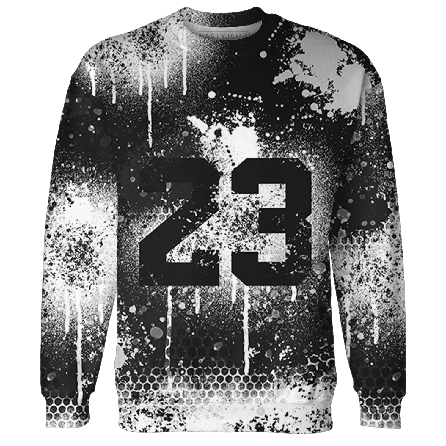 White-Thunder-4s-Sweatshirt-Match-23-Painted-Graffiti