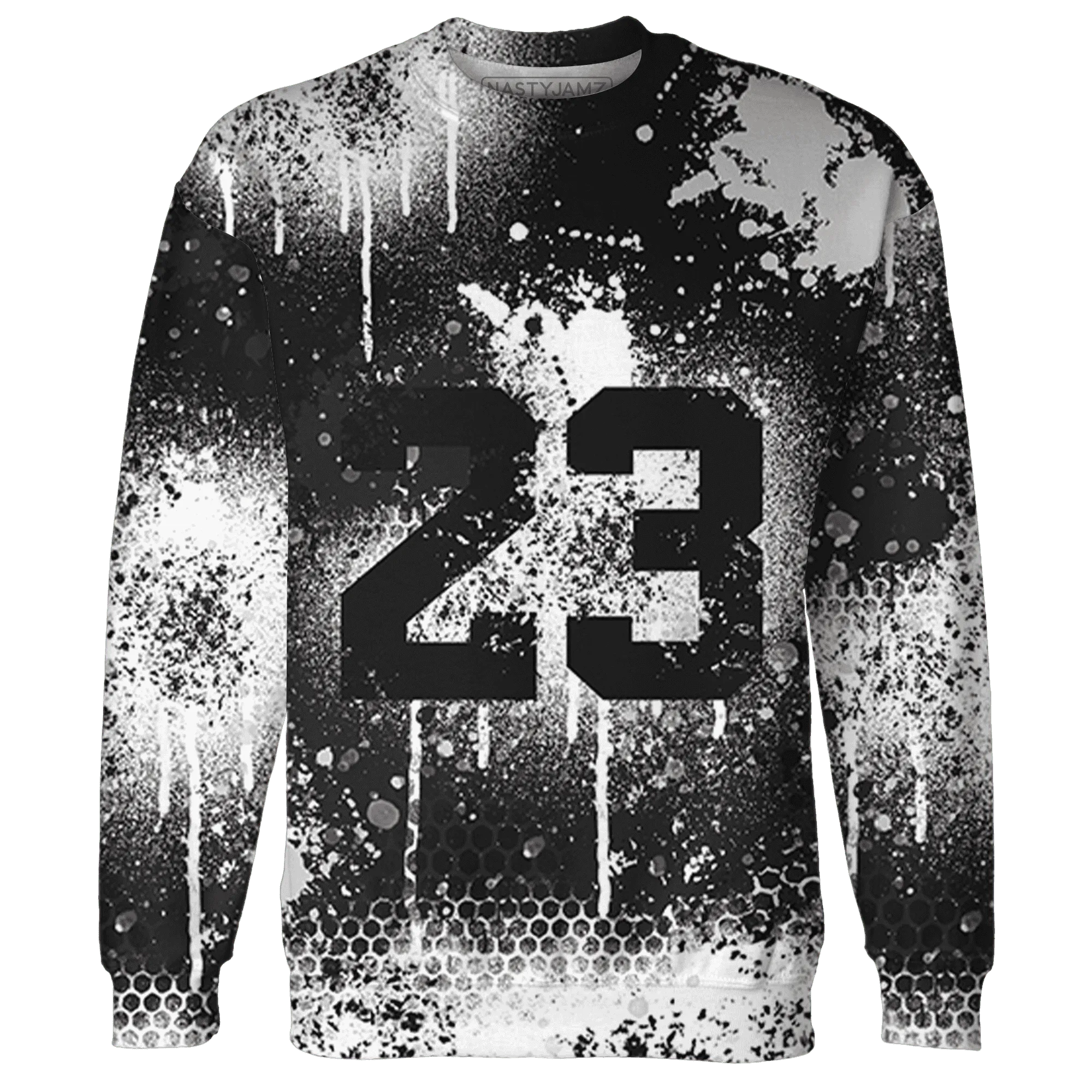 White-Thunder-4s-Sweatshirt-Match-23-Painted-Graffiti