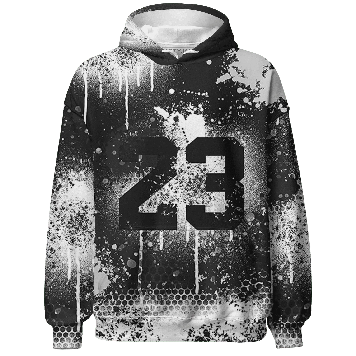 White-Thunder-4s-Hoodie-Match-23-Painted-Graffiti