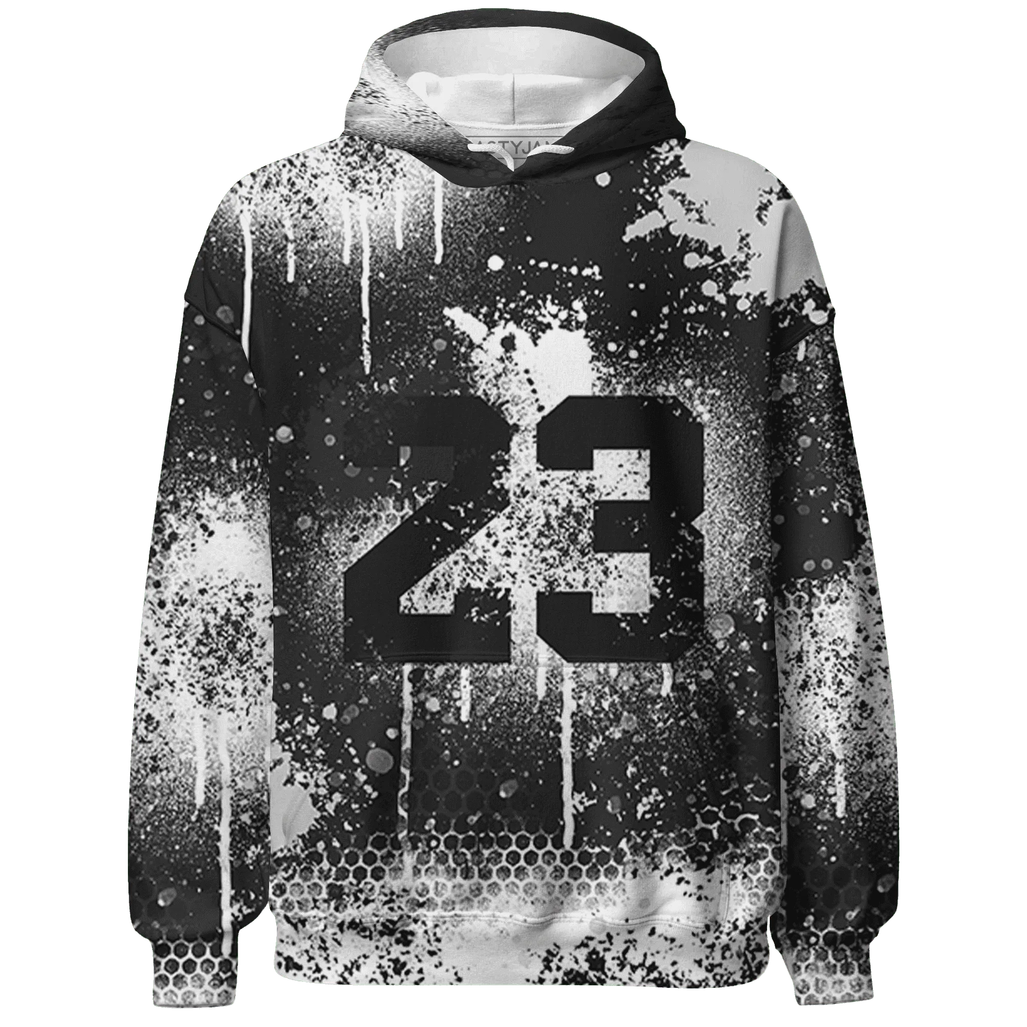 White-Thunder-4s-Hoodie-Match-23-Painted-Graffiti