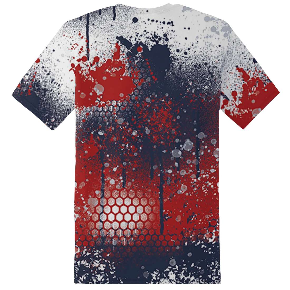 White-Navy-6s-T-Shirt-Match-23-Painted-Graffiti