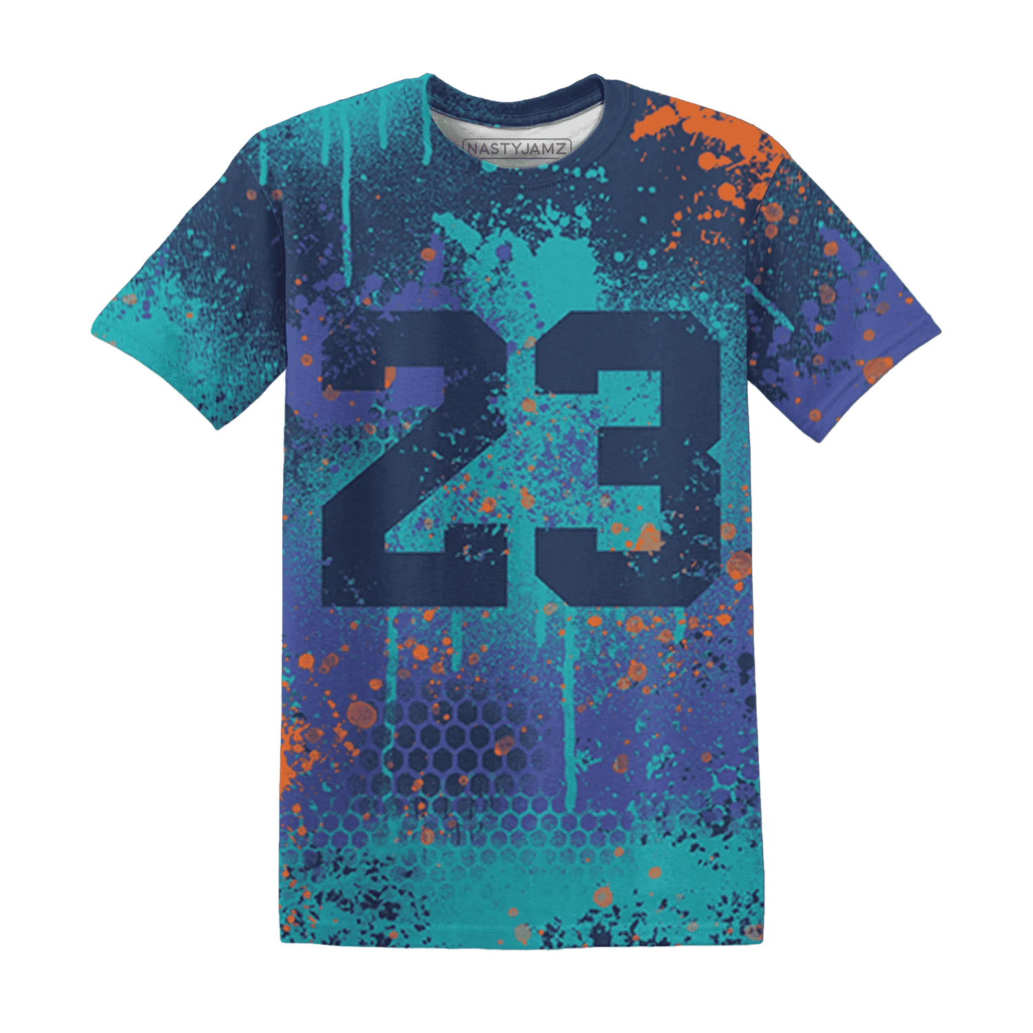 AM-Plus-Drift-Midnight-Navy-Total-Orange-Dusty-Cactus-T-Shirt-Match-23-Painted-Graffiti