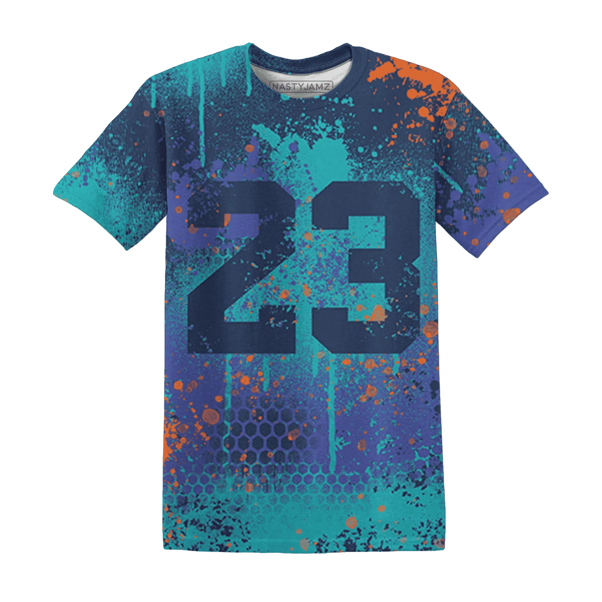 AM-Plus-Drift-Midnight-Navy-Total-Orange-Dusty-Cactus-T-Shirt-Match-23-Painted-Graffiti